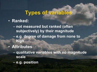  Lecture 4: Hydrological Network Design 				cont.Hydrologic CycleComponentsPrecipitationEvaporationTranspirationStorage-surfaceInfiltrationStorage - SubsurfaceRunoffWater MovementStreamflowStorage-ReservoirsIntroduce basic terminology and concepts of measurement of the hydrological cycle.