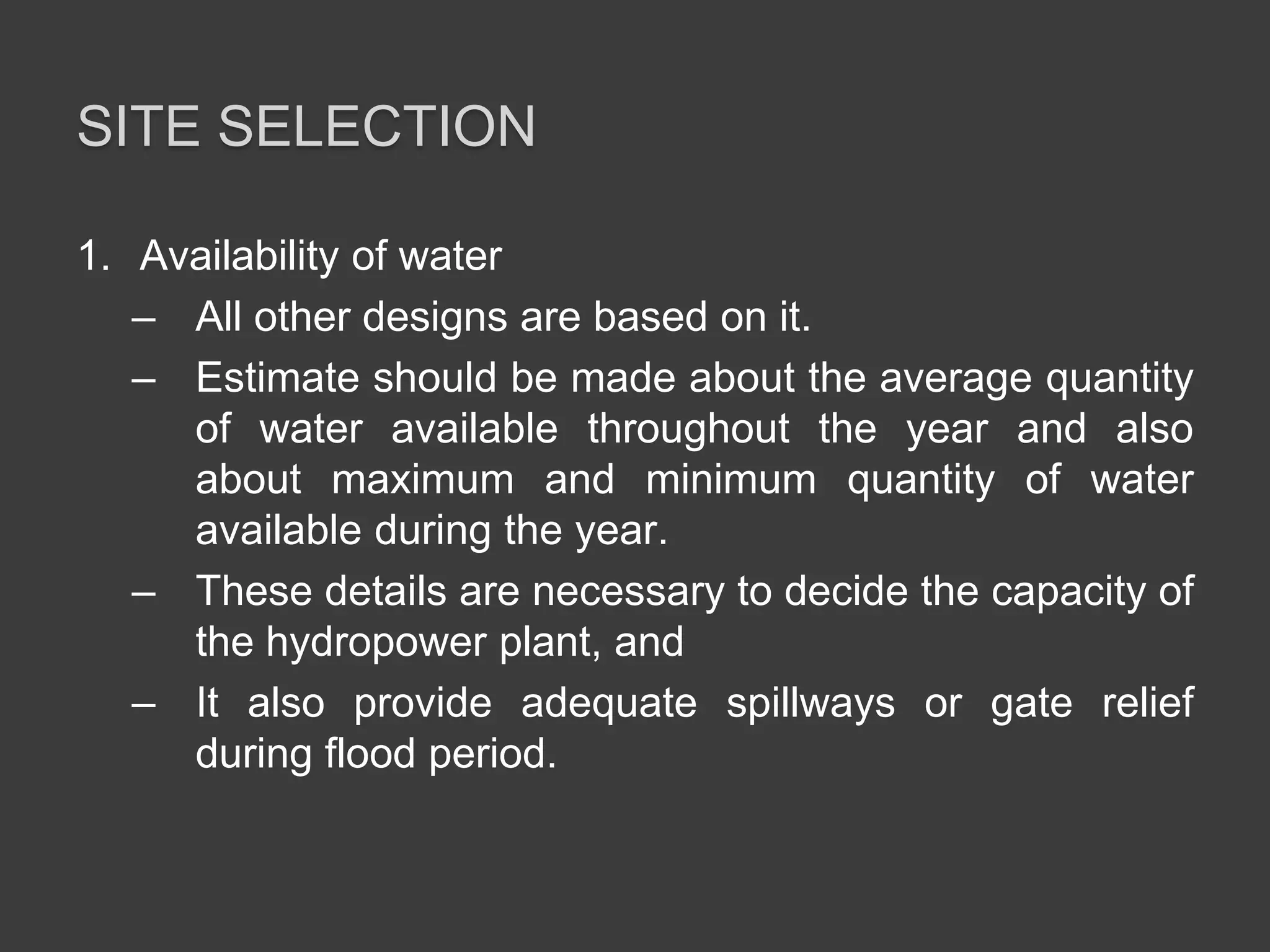 Hydrology & Site Selection of Hydro Power Plant | PPTX