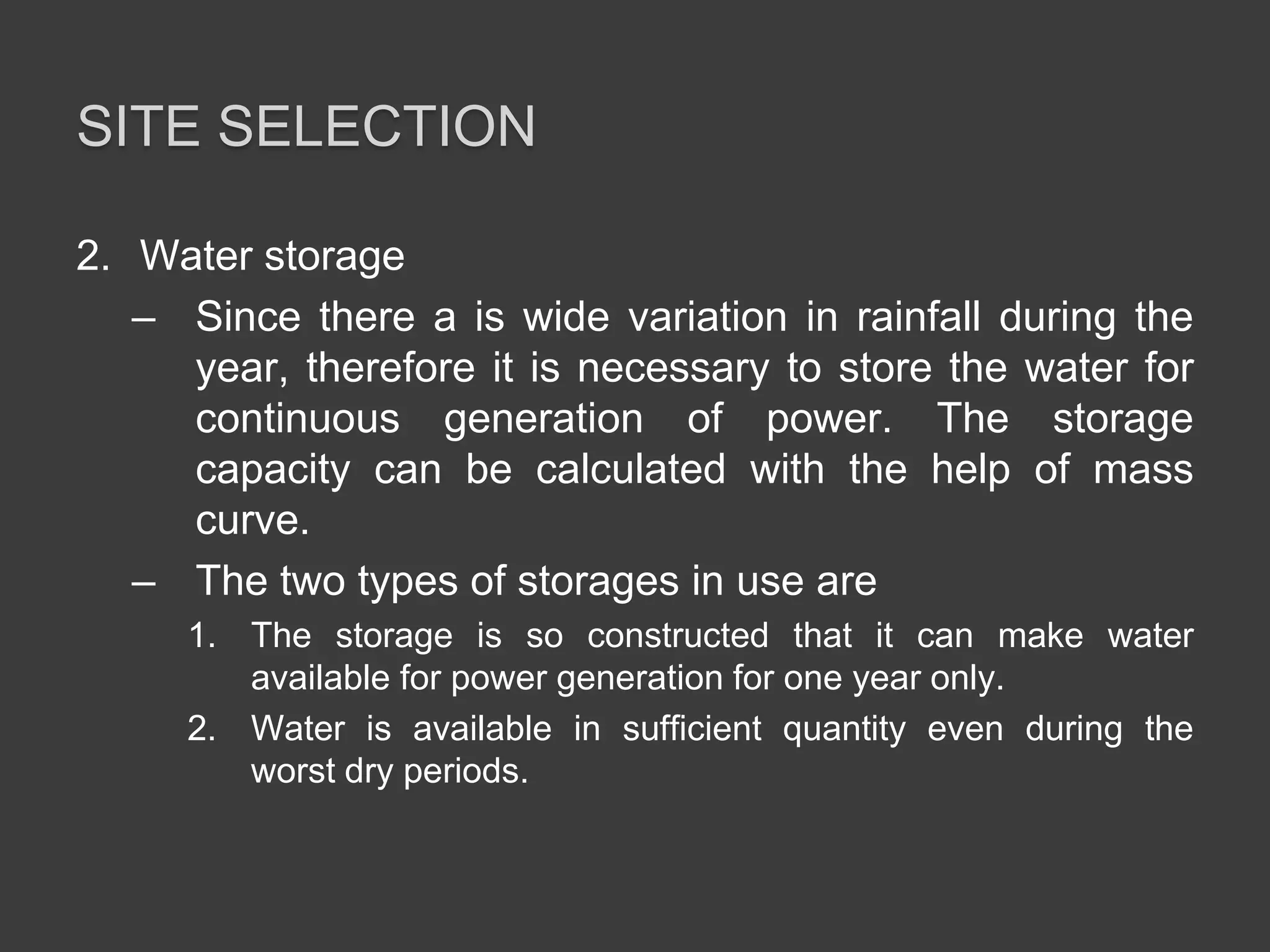 Hydrology & Site Selection of Hydro Power Plant | PPTX