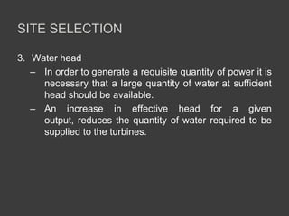 Hydrology & Site Selection of Hydro Power Plant | PPTX