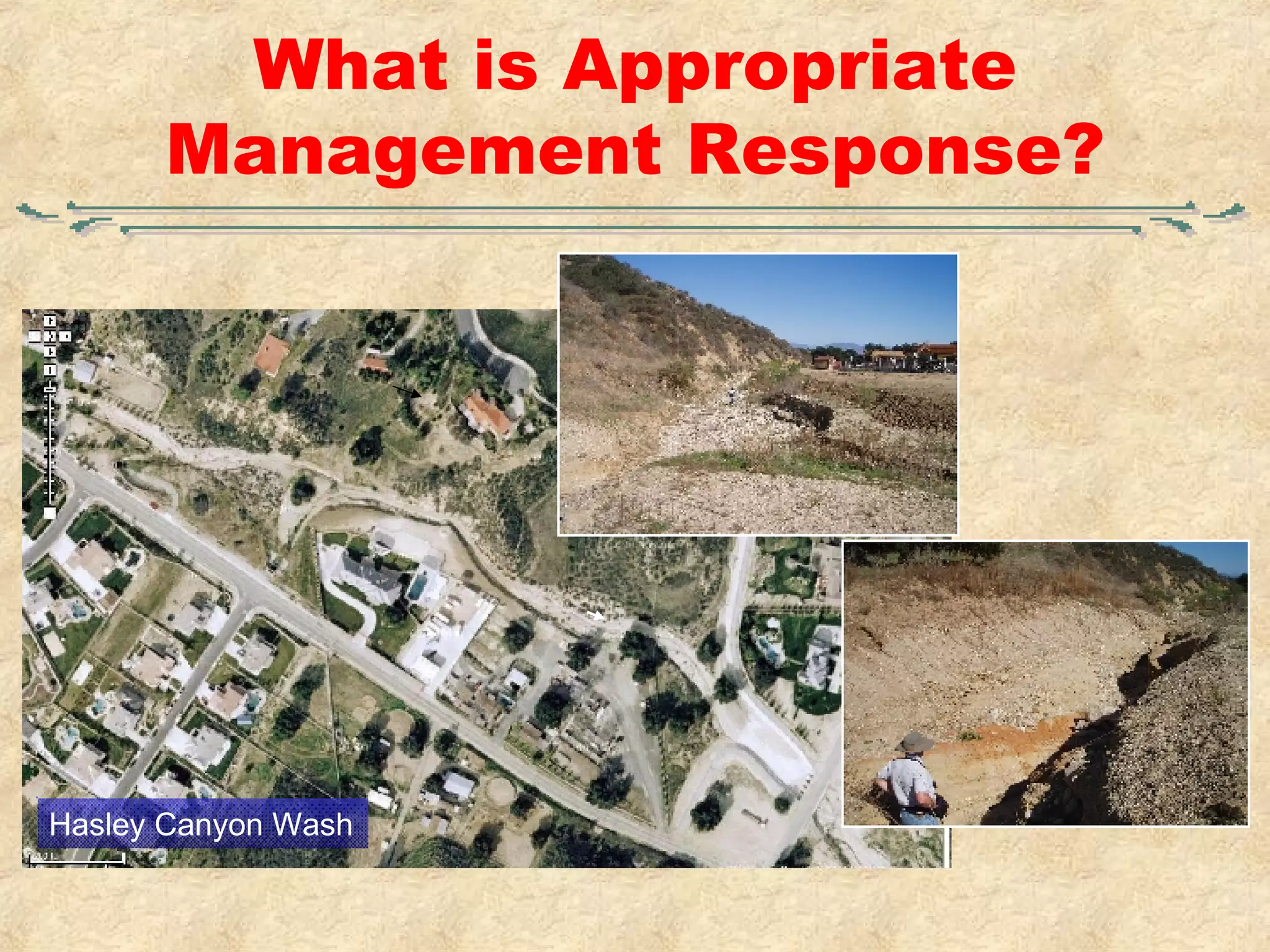 What is Appropriate Management Response? Hasley Canyon Wash 