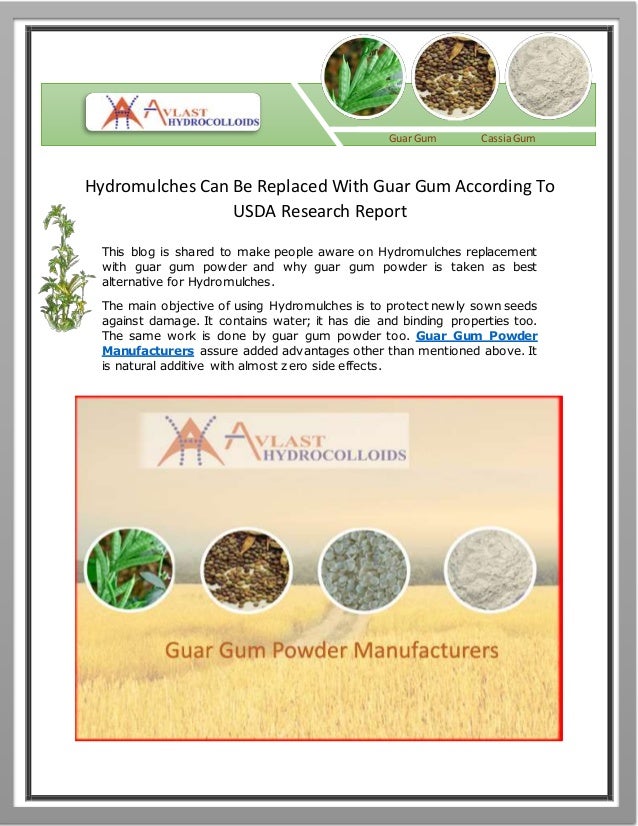 Latest Research hydromulches with guar gum substitutes
