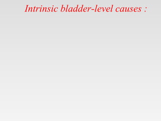 Intrinsic bladder-level causes :
 