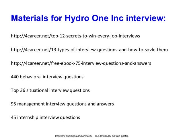 Hydro one resume