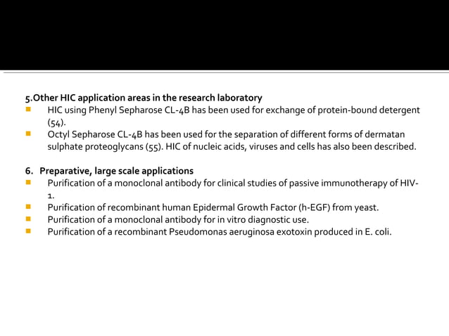 Hydrophobic interaction chromatography (1) | PPT | Chemistry | Science