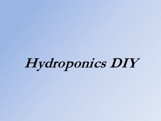 Hydroponics DIY
 
