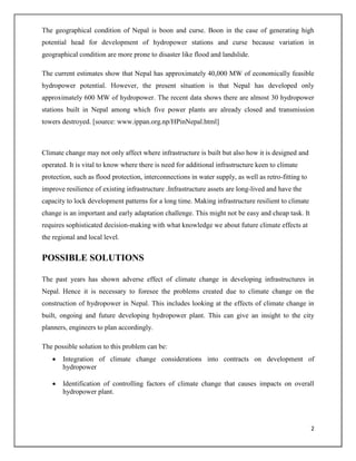 Impacts of Climate Change in sustainability of hydropower in Nepal | PDF