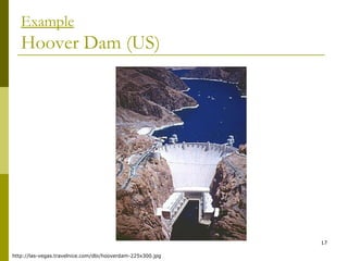 17
Example
Hoover Dam (US)
http://las-vegas.travelnice.com/dbi/hooverdam-225x300.jpg
 