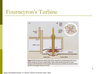 9
Fourneyron’s Turbine
Boyle, Renewable Energy, 2nd
edition, Oxford University Press, 2003
 