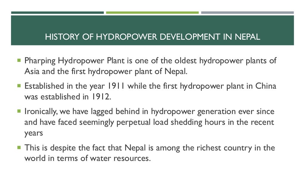 HYDROPOWER DEVELOPMENT IN NEPAL