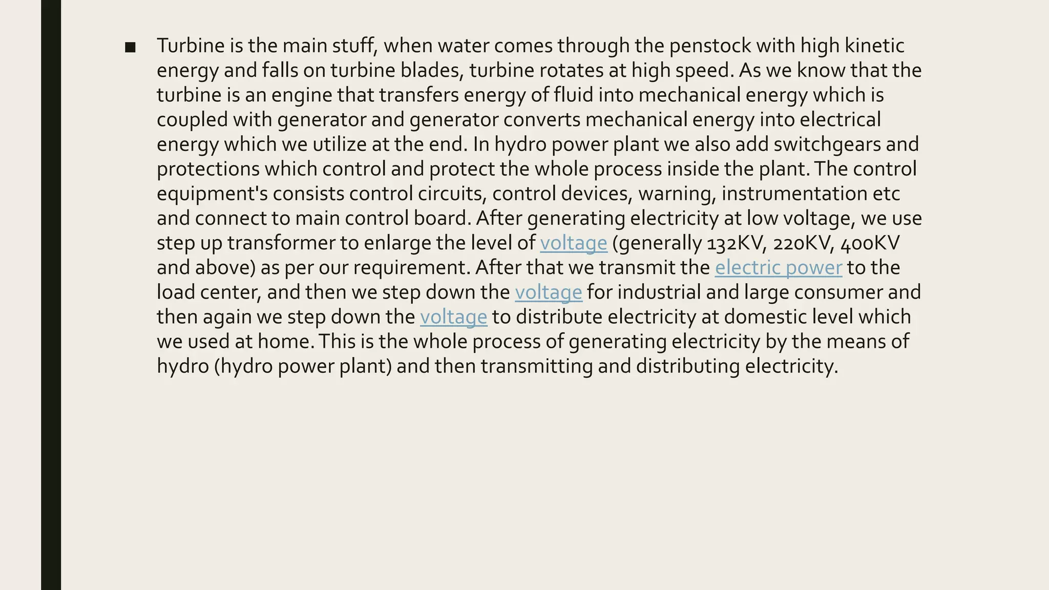 Hydro Power Generation Process Hydro power plant | PPTX