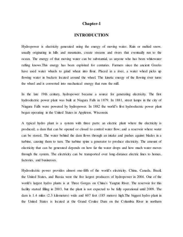 Hydroelectric energy essay