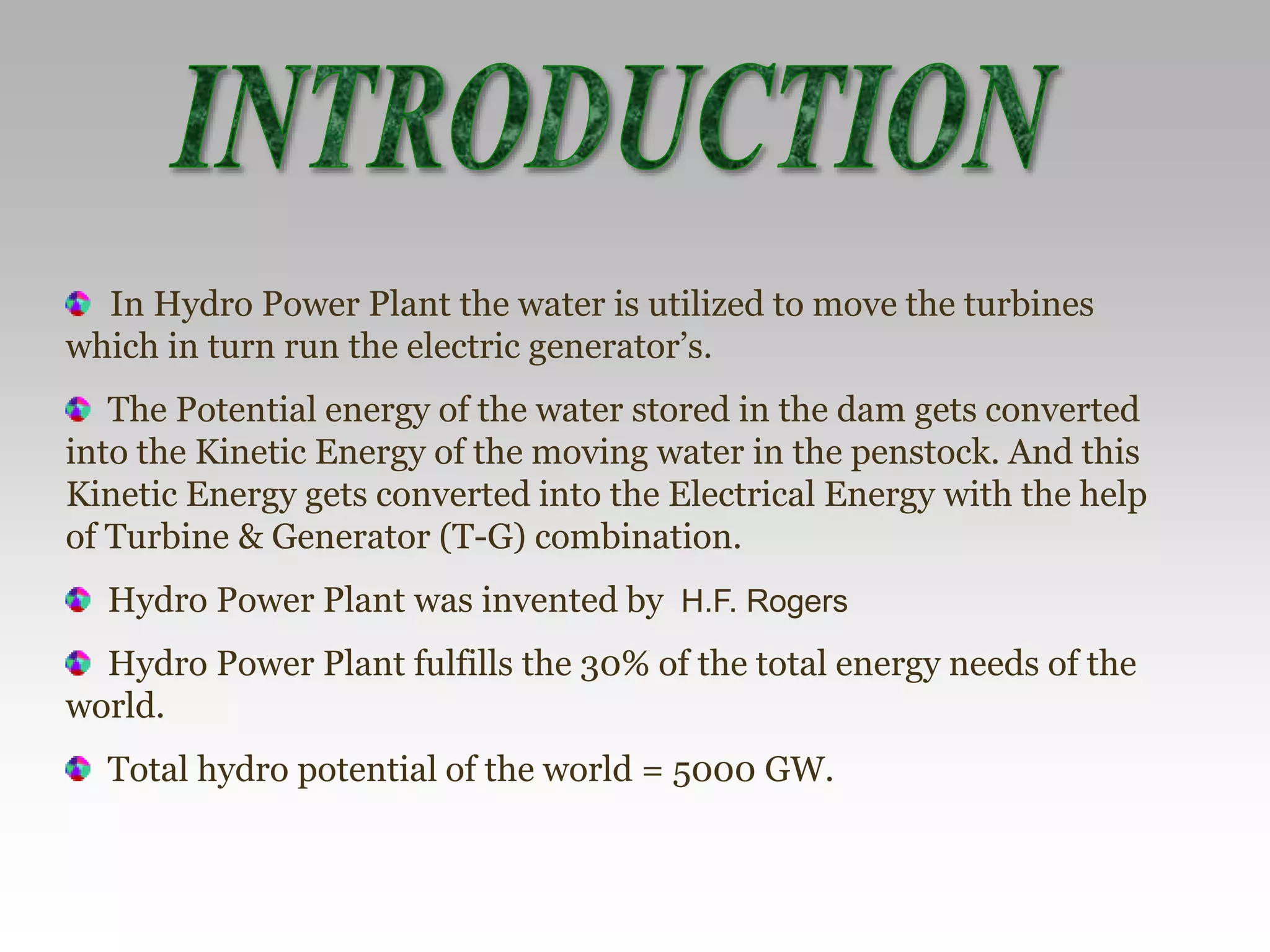 Hydro power plant | PPTX