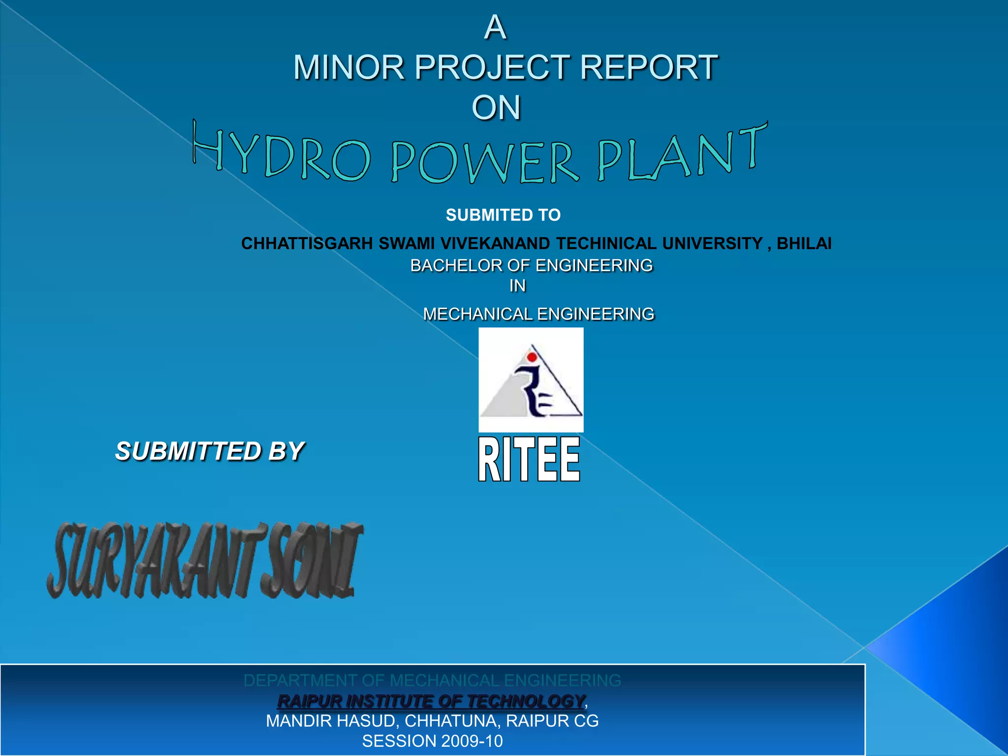 Hydro Power Plant Surya PPT