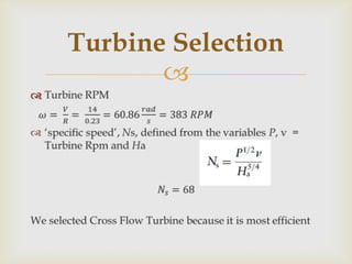 

Turbine Selection
 