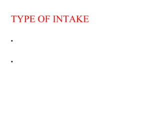 TYPE OF INTAKE
•Depending on the function served and the range in
reservoir head under which it is to operate,
•The discharging capacity and frequency of the reservoir
drawdown, intake for hydroelectric projects or more
elaborate structure raised as a tower above maximum
reservoir level.
 
