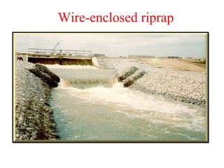 Wire-enclosed riprap
 