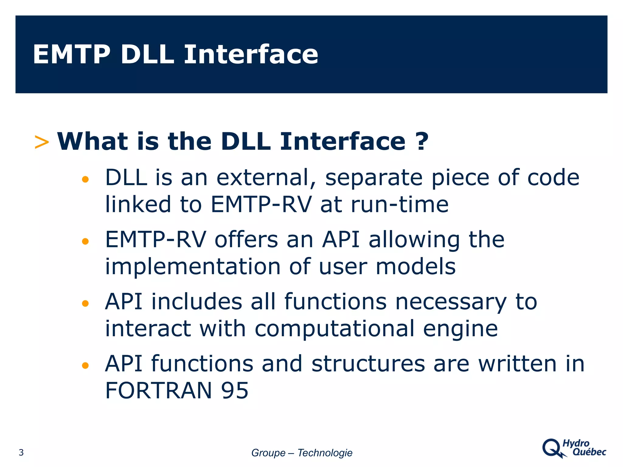 Hydro Quebec Roumy Interfacing Emtp Rv Withothersoftware Using C++