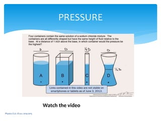 Physics CLIL 1D a.s. 2014-2015
PRESSURE
Watch the video
 