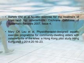 Hydrotherapy in knee osteoarthrities