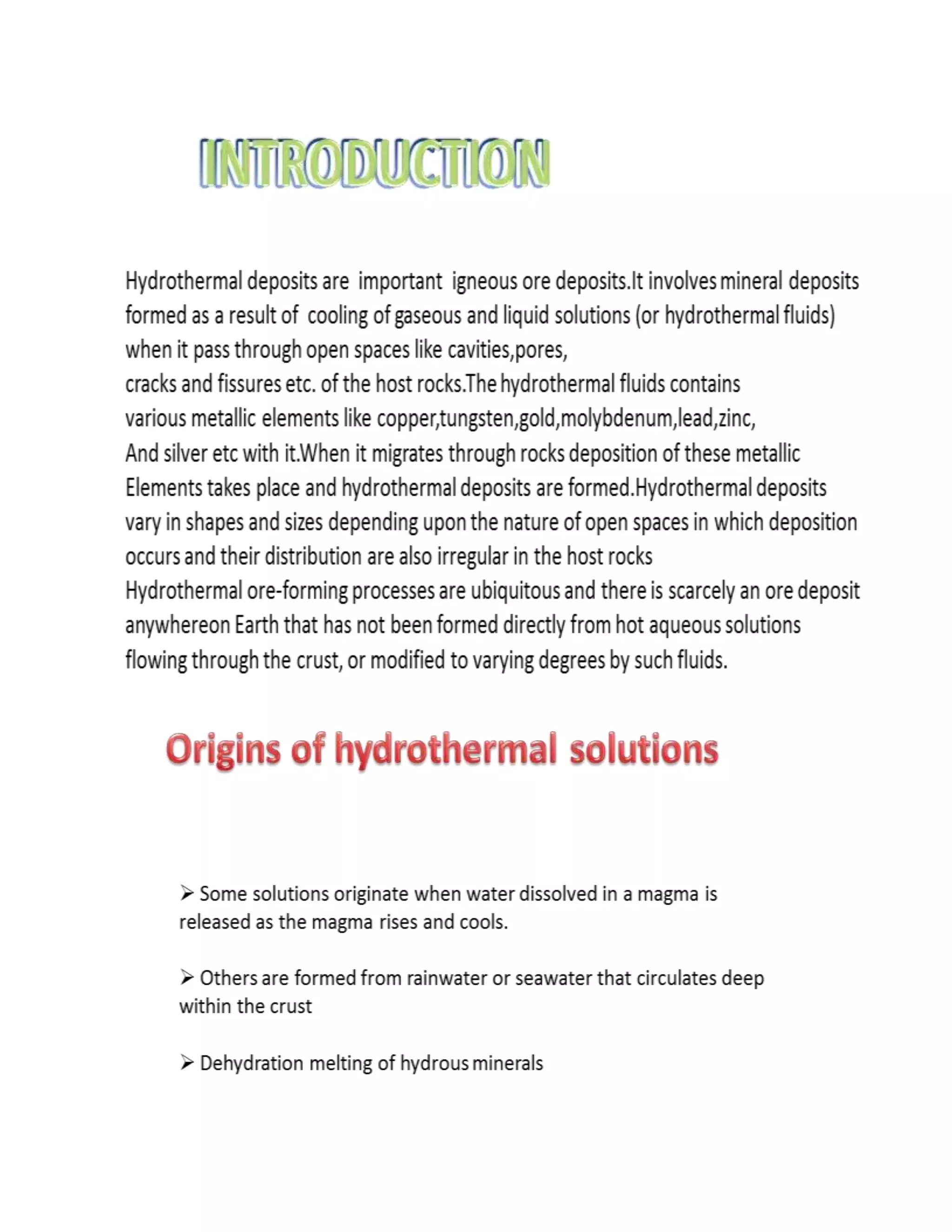 Hydrothermal deposits by VARINDRA | DOCX