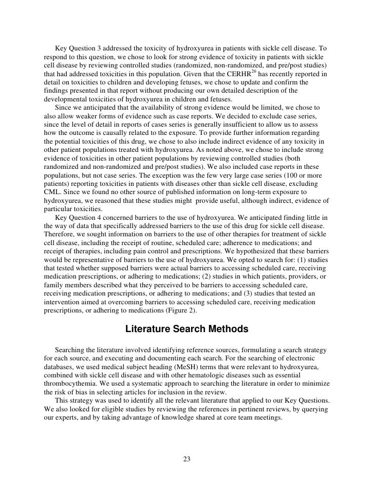 Hydroxyurea Therapy For Sickle Cell Disease