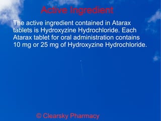 Atarax (Hydroxyzine Hydrochloride Tablets) | ODP