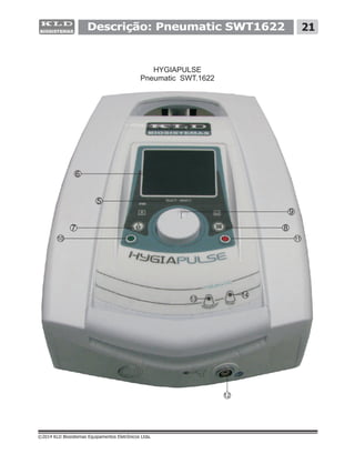 Descrição: Pneumatic SWT1622 21
©2014 KLD Biosistemas Equipamentos Eletrônicos Ltda.
6
5
7
10
8
11
9
13
14
12
HYGIAPULSE
Pneumatic SWT.1622
 