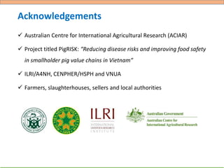 Hygiene and microbial contamination along the pork value chain in Vietnam