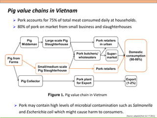 Hygiene and microbial contamination along the pork value chain in Vietnam