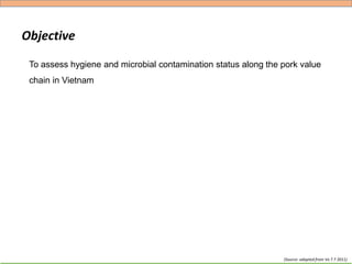 Hygiene and microbial contamination along the pork value chain in Vietnam
