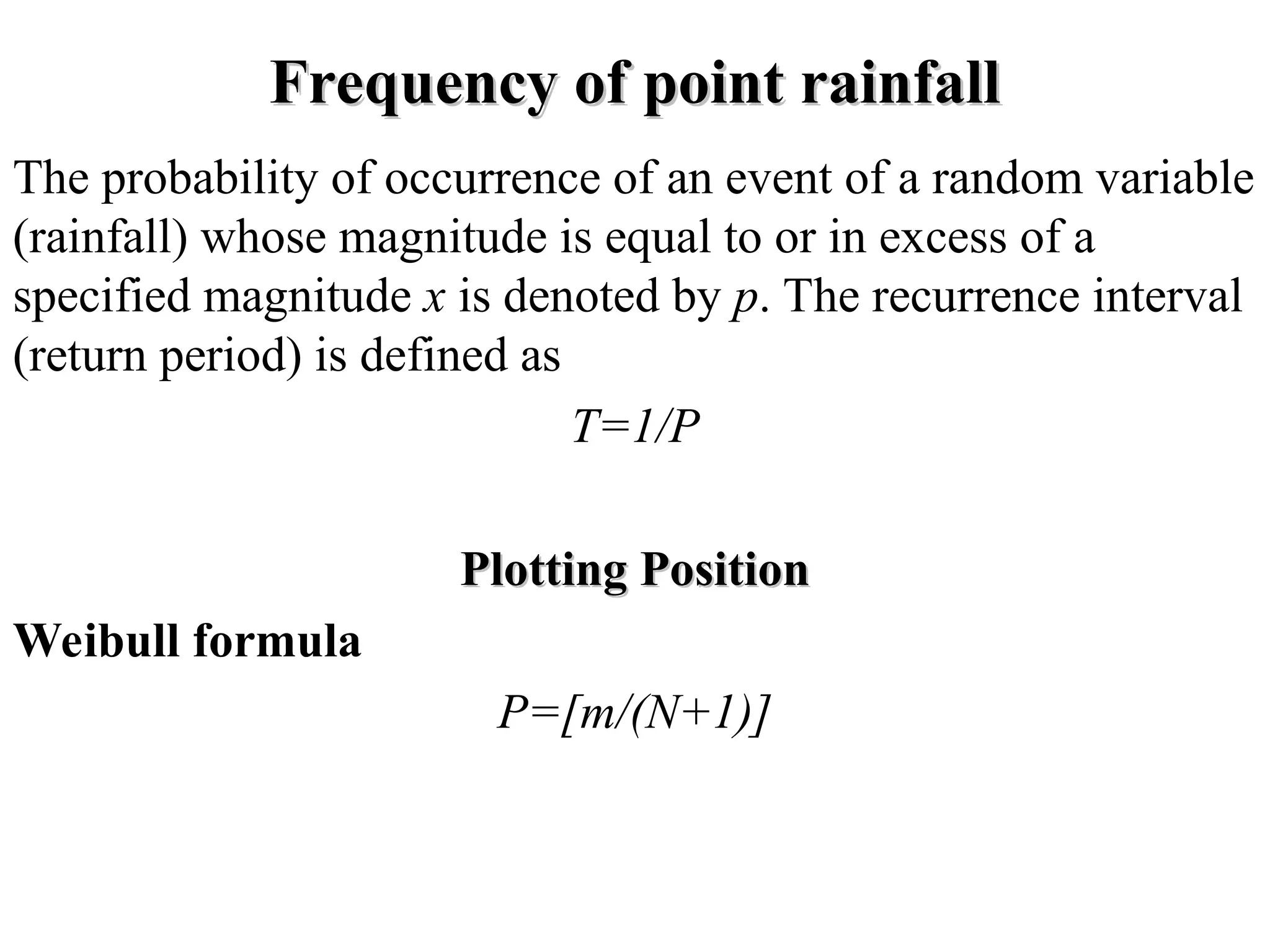Point Rainfall Method Example Hygrology Precipitation introduction civil part 01 | PPT