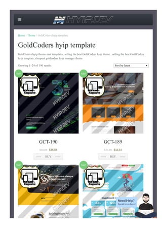 
Showing 1–24 of 190 results Sort by latest
Home / Theme / GoldCoders hyip template
GoldCoders hyip template
GoldCoders hyip themes and templates, selling the best GoldCoders hyip theme , selling the best GoldCoders
hyip template, cheapest goldcoders hyip manager theme
GCT­190
$60.00  $48.88
­­­­­     BUY     ­­­­­
GCT­189
$55.00  $42.44
­­­­­     BUY     ­­­­­
Sale! Sale!
Sale! Sale!
 
