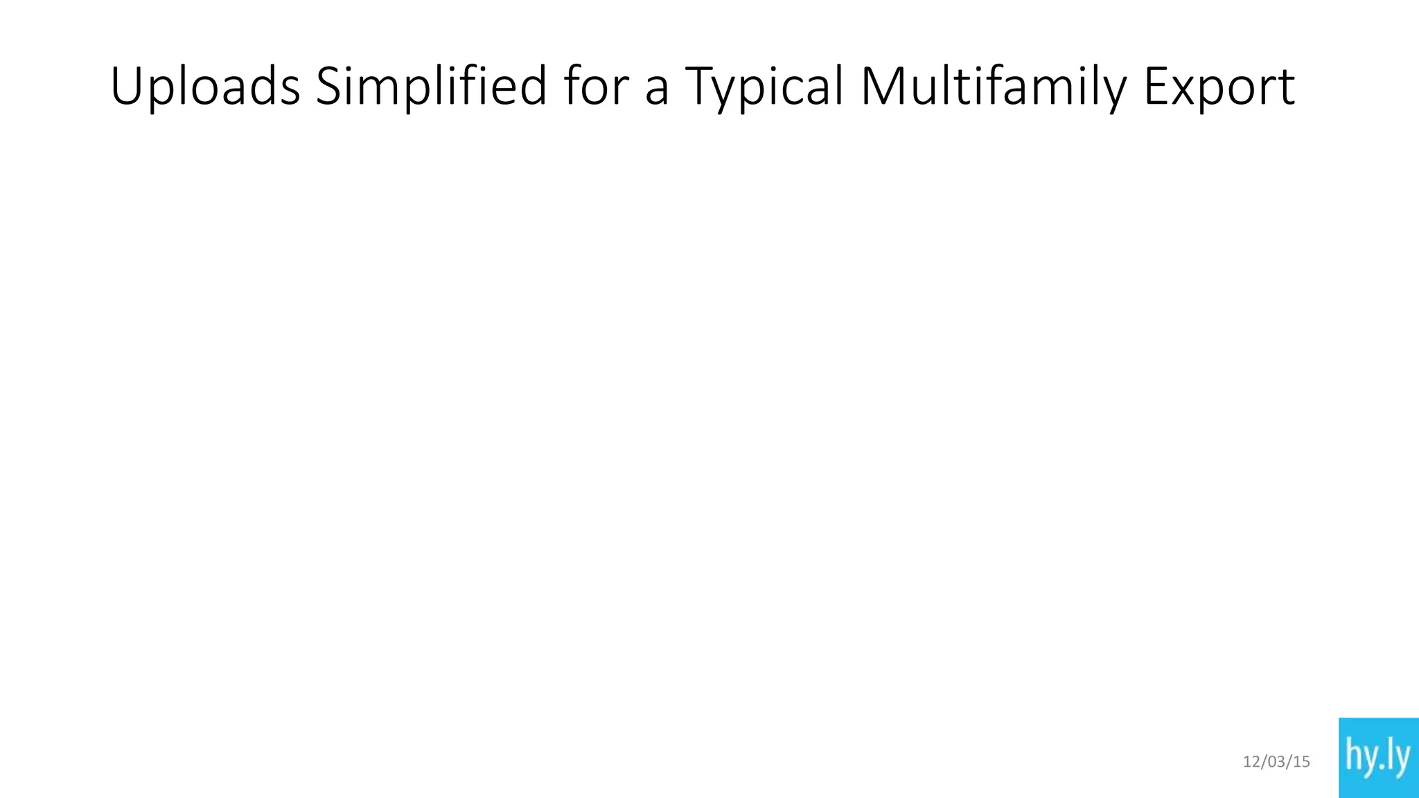 Uploads Simplified for a Typical Multifamily Export
12/03/15
 