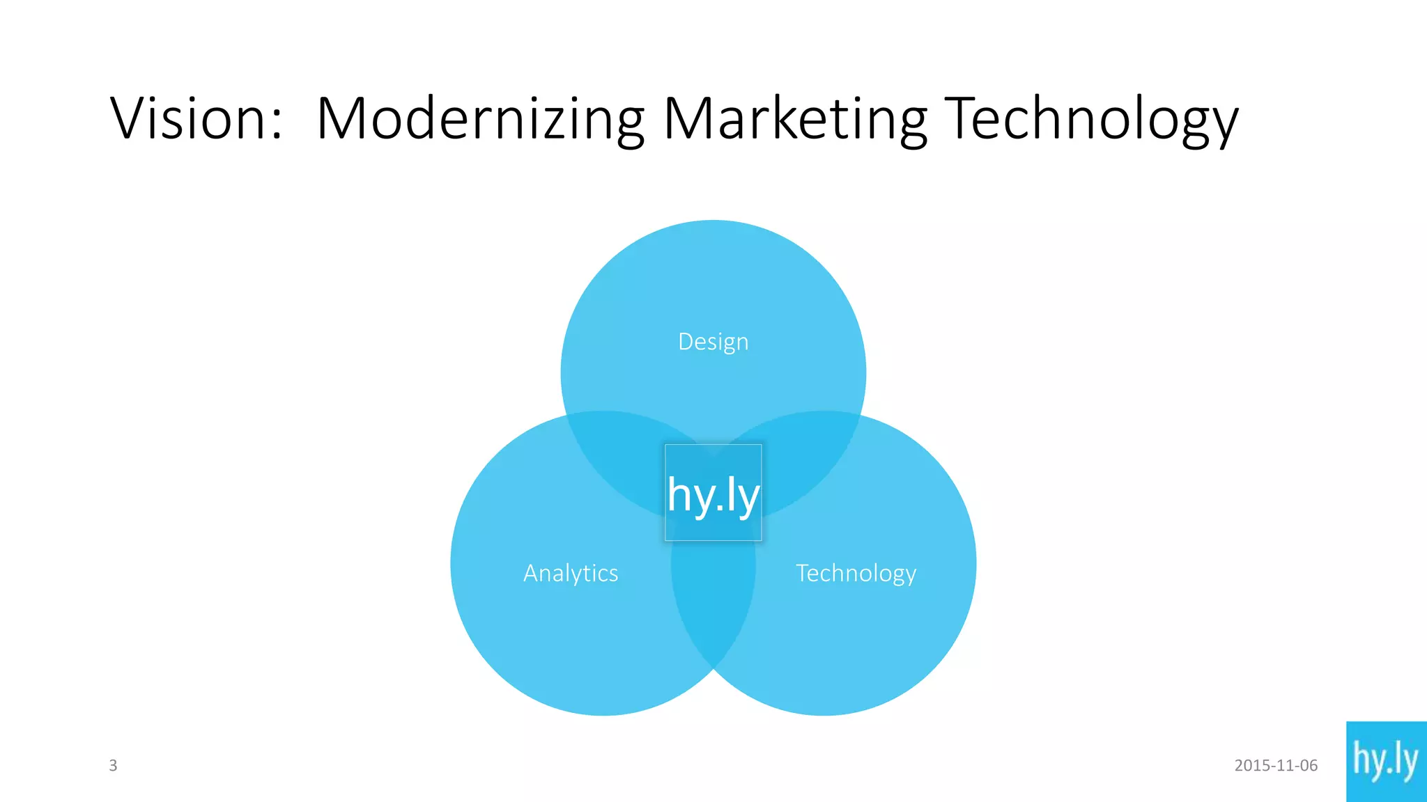 Design
TechnologyAnalytics
Vision: Modernizing Marketing Technology
hy.ly
2015-11-063
 
