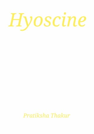 Hyoscine | PDF