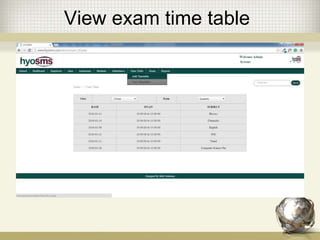 View exam time table
 