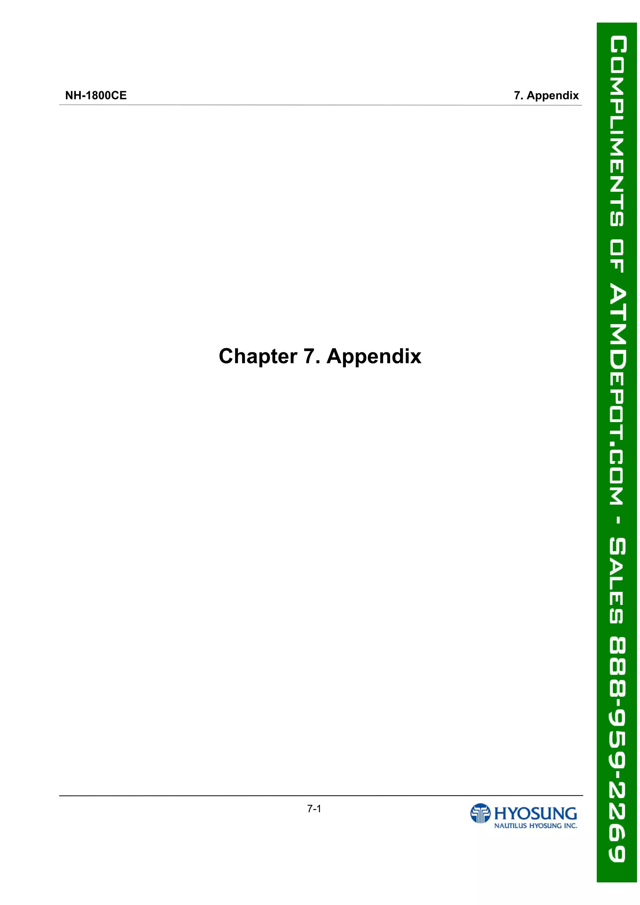 NH-1800CE 7. Appendix
7-1
Chapter 7. Appendix
 
