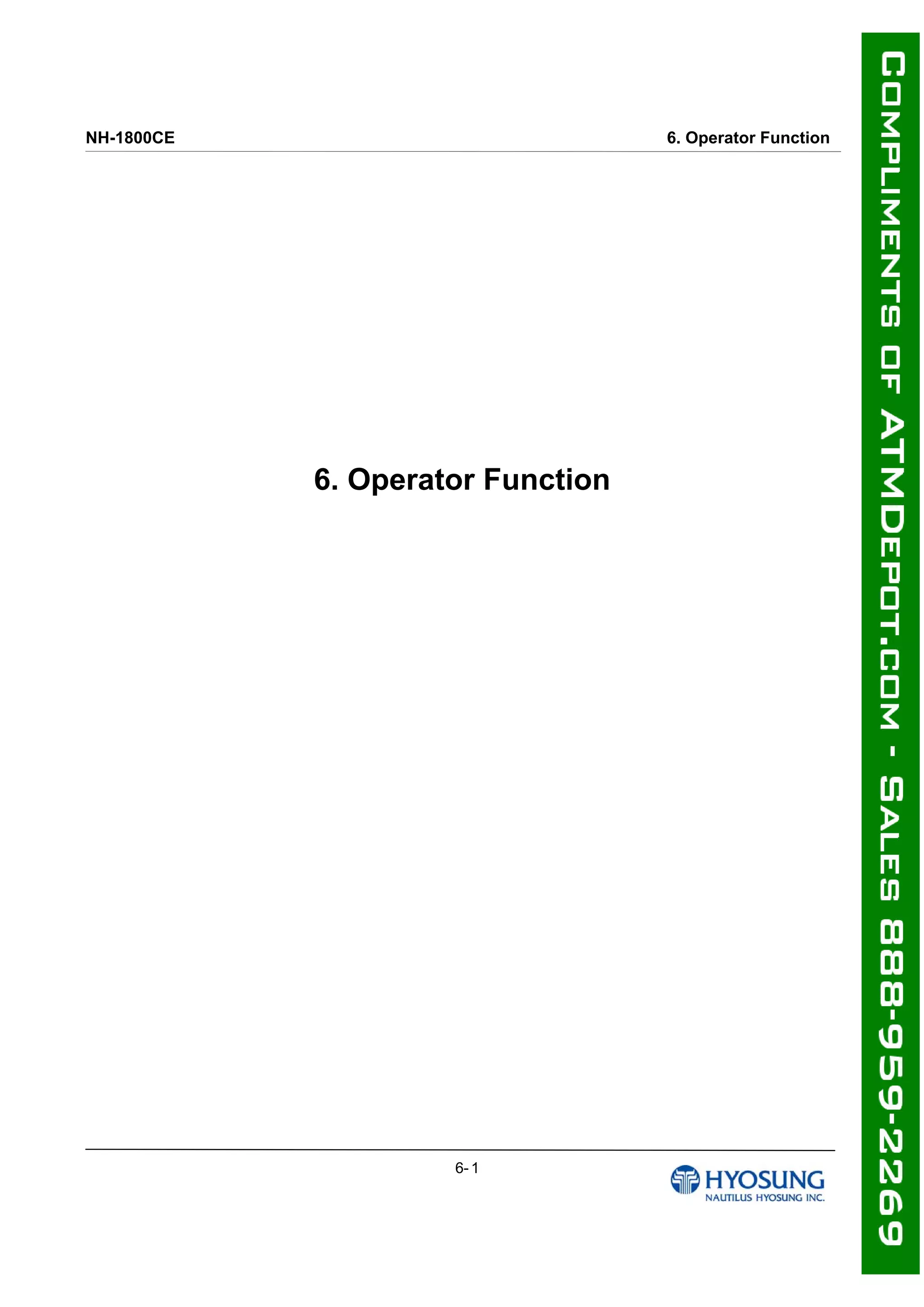 NH-1800CE 6. Operator Function
6. Operator Function
6- 1
 