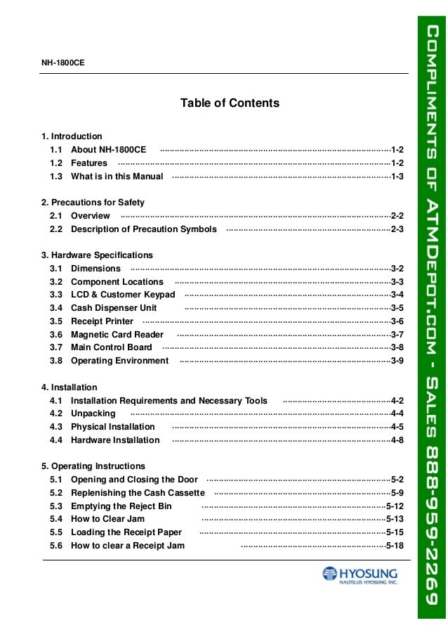 Hyosung 1800 ce-atm-machine-owners-manual