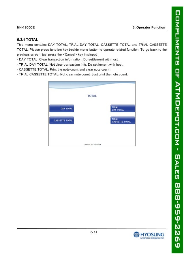 Hyosung 1800 ce-atm-machine-owners-manual