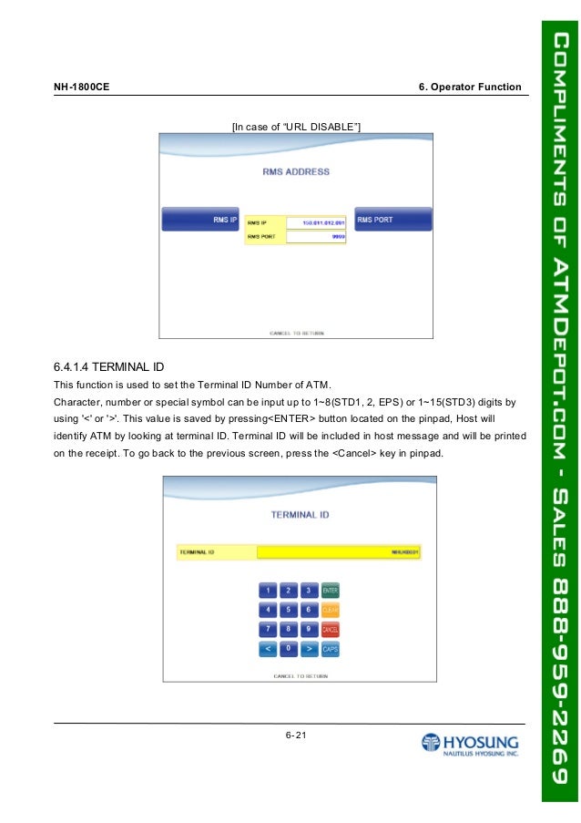 Hyosung 1800 ce-atm-machine-owners-manual