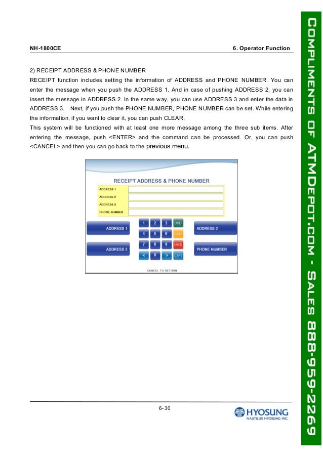 Hyosung 1800 ce-atm-machine-owners-manual
