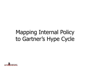 Mapping Internal Policy
to Gartner’s Hype Cycle
 