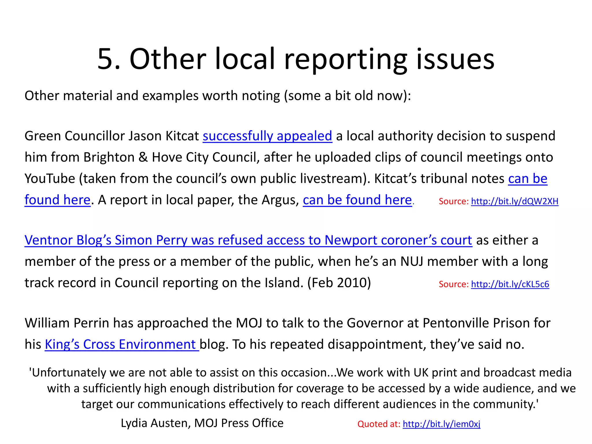 1. Open Data and Transparency Deputy Prime Minister Nick Clegg told the Daily Mail it was a ‘fundamental right’ of all citizens to be able to hold their government to account.He said hundreds more taxpayer-funded and charitable bodies should be subject to the transparency of the Freedom of Information Act, which currently applies only to most public authorities.They will include the organisations which are currently shielded from scrutiny such as the Association of Chief Police Officers, the Universities and Colleges Admissions Service (UCAS), academy school trusts and the Financial Ombudsman Service.Others expected to be dragged into the FOI net are the Local Government Association, the Advertising Standards Authority, Network Rail and even utility companies.Read more: http://bit.ly/igPjc8See also: 20 FOI ideas to kick off 2011 from David Higgersonat: http://bit.ly/hTiYG6