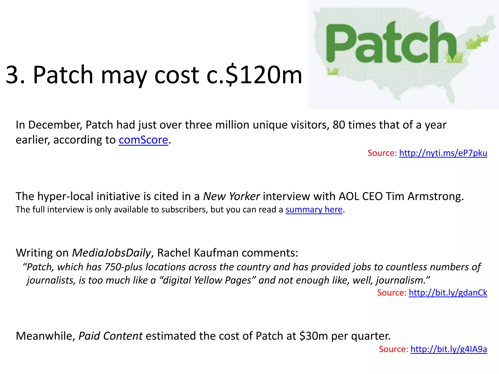 6. Online Crime MapsDetailed maps providing a monthly snapshot of crime and antisocial behaviour on every street across England and Wales were published for the first time (1/2/11). This offers a potentially rich data source for the hyper-local community, although it has attracted a lot of comment and criticism.The BBC noted: “Visitors to the website, which cost £300,000 to develop, will be able to find out which crimes have taken place on or near their street within the last month and which officers are responsible for their area.”Source: http://bbc.in/fB5ZKm