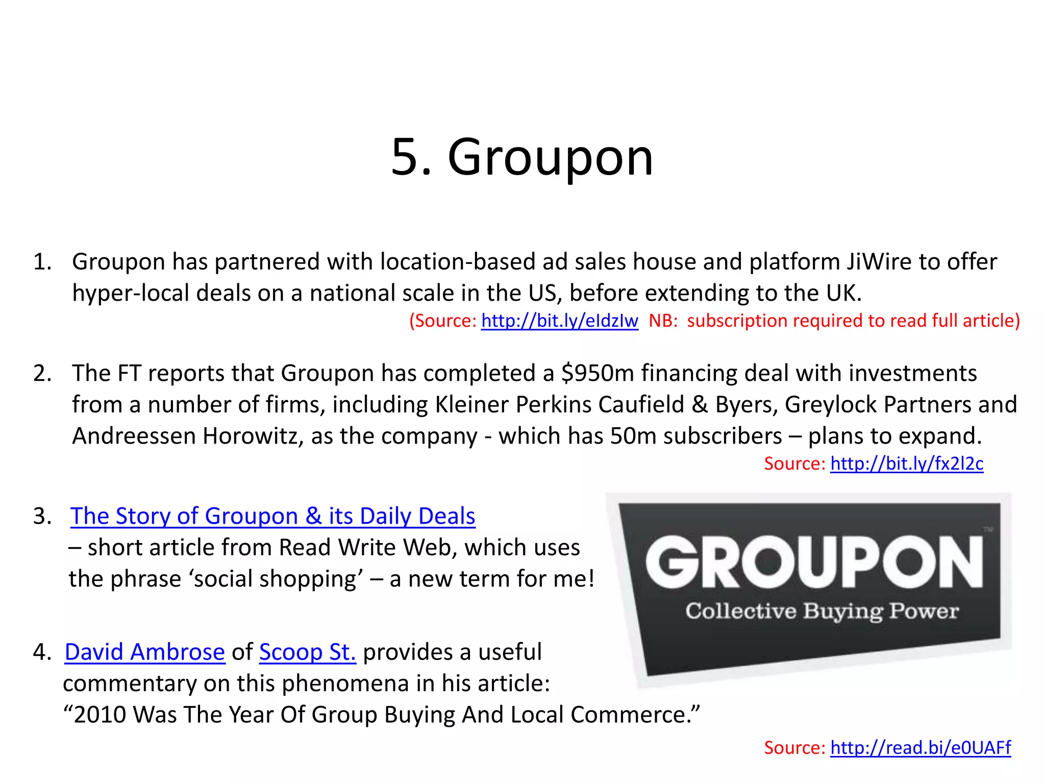 8. As does NorthcliffeThe localpeople network expanding with launch of 14 new sites to add to those shown:AshbourneBelperBriggCleethorpesDursleyGainsboroughMarket HarboroughMelton MowbrayMickleoverOadbyOakhamStonehouseStroudWigstonSource: http://bit.ly/hPur9cMap: http://bit.ly/hPur9c