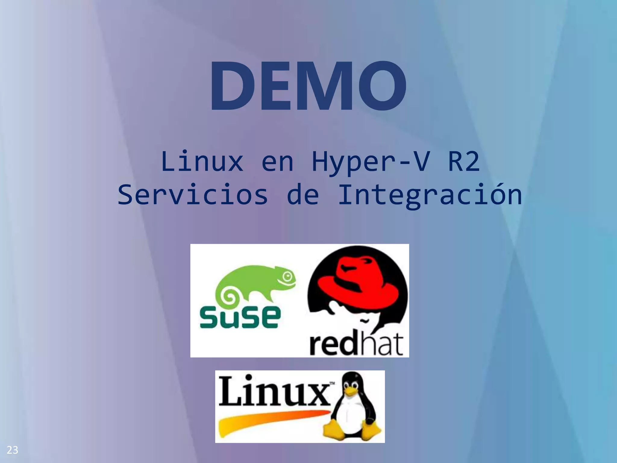 DEMOLinux en Hyper-V R2Servicios de Integración