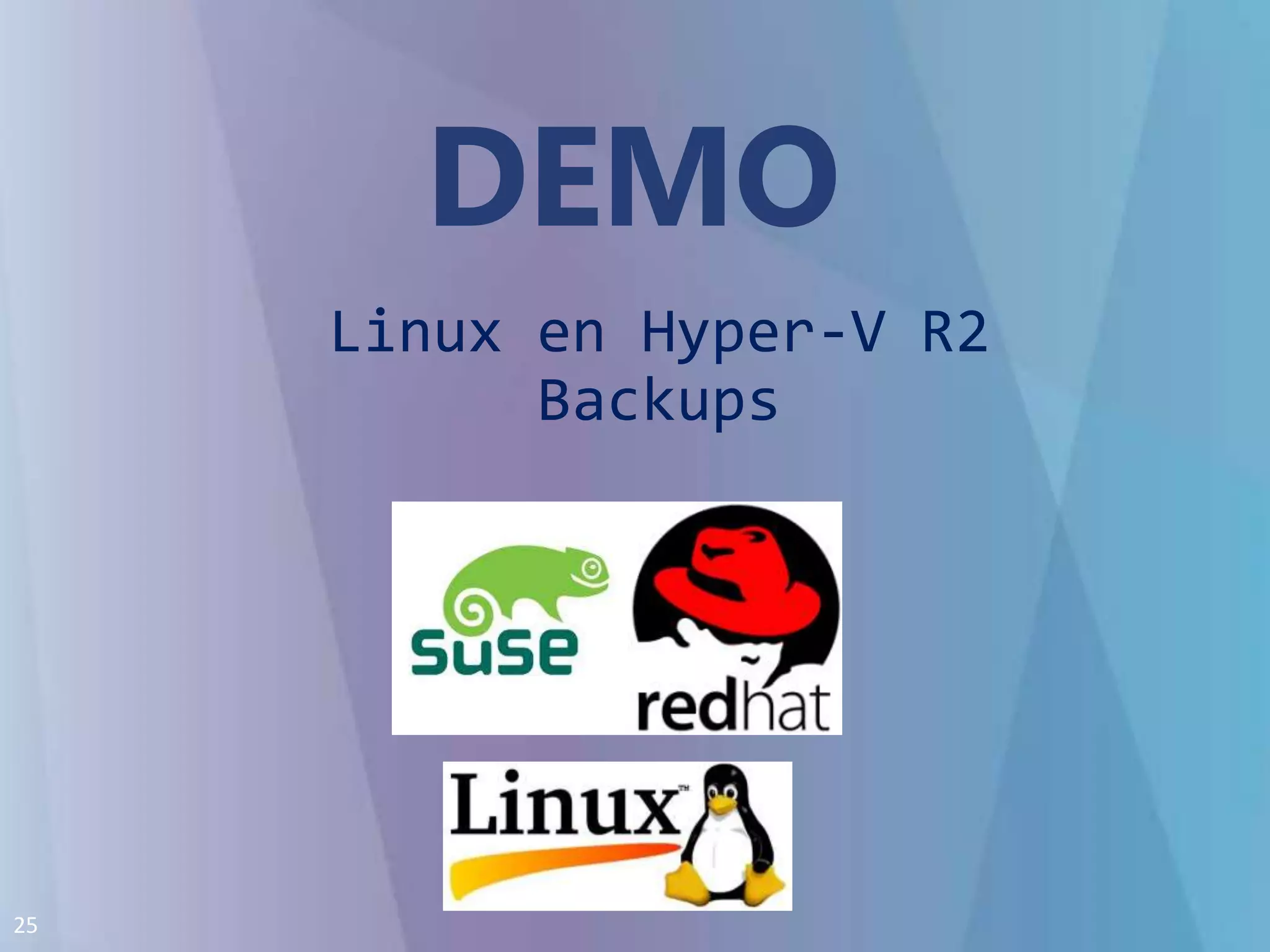 DEMOLinux en Hyper-V R2Backups