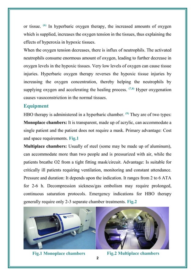 Hyperbaric oxygen therapy (HBOT) | PDF | First Aid | Injuries